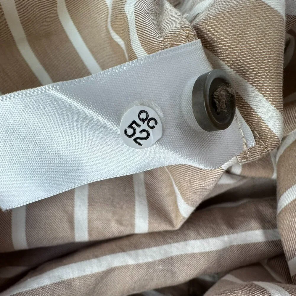 Everlane‎ The Woven 100% Cotton Long Sleeve PJ Pajama Top, Size XS, Brown Stripe